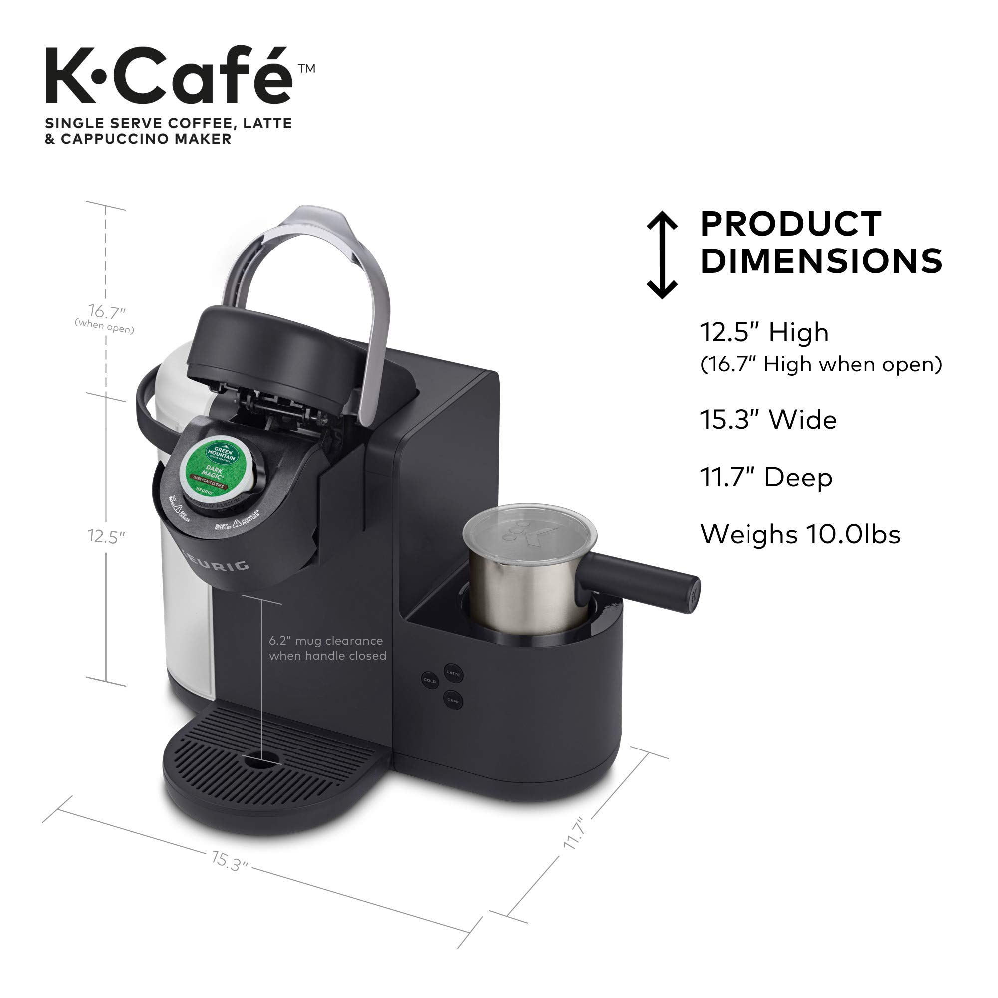 Keurig K-Café Single Serve & Carafe Coffee Maker with 32 Illy Coffee Intenso Dark Roast K-Cup Pods - Perfect for Home, Office & Entertaining