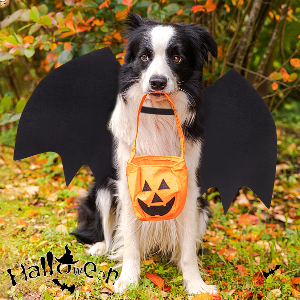 Adjustable Halloween Bat Wings Costume for Medium & Large Dogs - Black Pet Bat Wings with Bell for Cosplay, Party Decoration & Dress-Up | Perfect for Halloween, Pet Parties & Photo Shoots