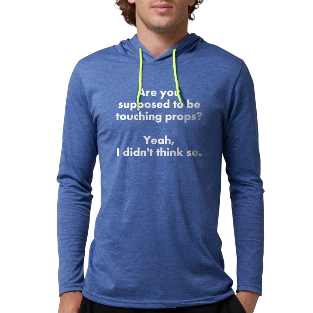 Touching Props Long Sleeve T-Shirt Hoodie - Funny Novelty Graphic Tee for Men & Women - Perfect for Halloween Costumes, Cosplay, and Comedy Events