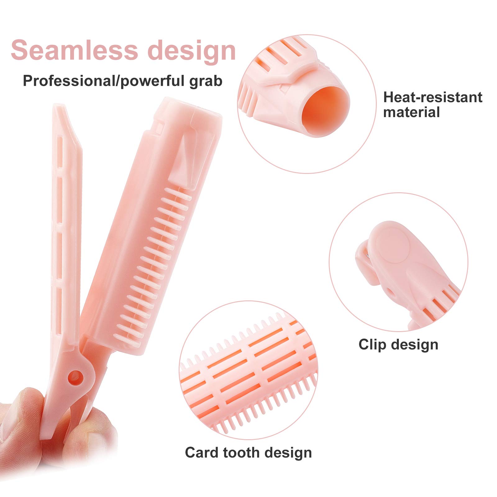 SUPERFINDINGS 12pcs Natural Fluffy Hair Clips for Women - 4.13x1.18x0.94 Inch Light Salmon Volumizing Root Clips with Self-Grip | Perfect for Styling, Updos, and Adding Volume to Thin Hair