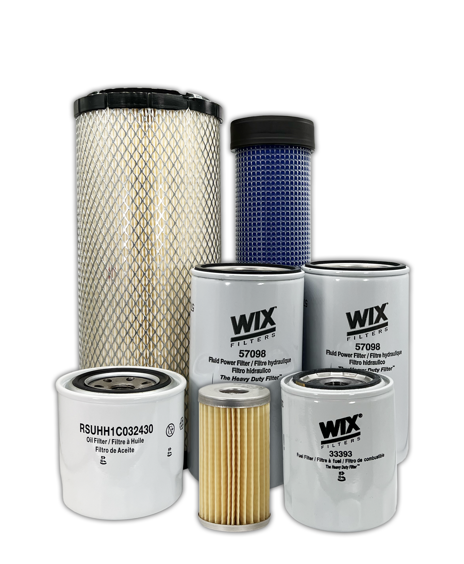 Kubota M6800 Tractor Maintenance Filter Kit by HERO® - Air, Oil & Fuel Filters Replacement Set for Farm Equipment & Agricultural Machinery