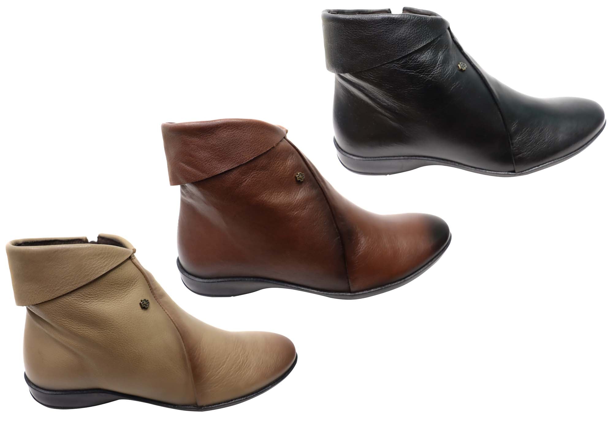Perlatto Lotty Women's Comfortable Leather Ankle Boots - Made in Brazil - Stylish & Durable for Work, Travel & Everyday Wear