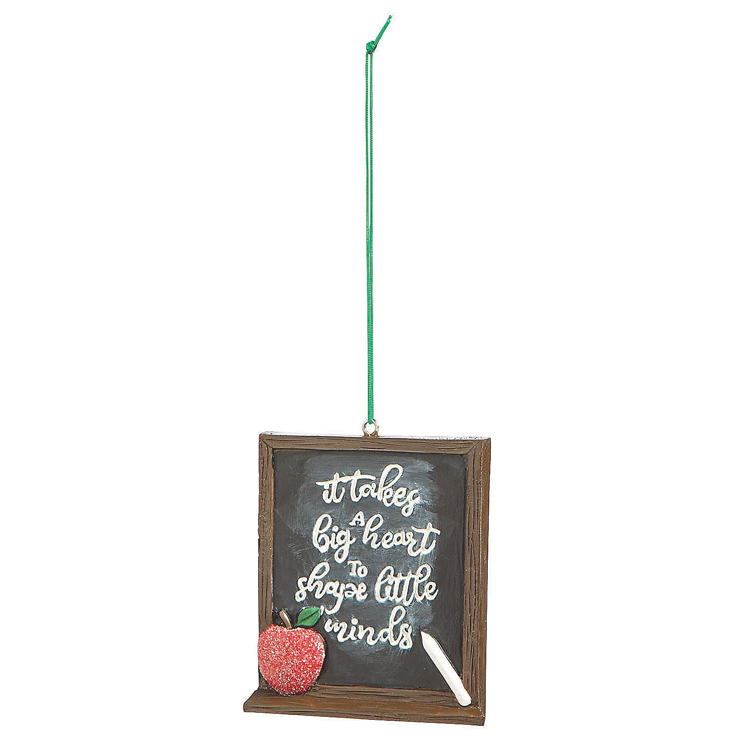 Fun Express Teacher Chalk Board Ornament Set - 12 Piece Classroom Decorations for Teachers, School Bulletin Boards & Home Office Decor