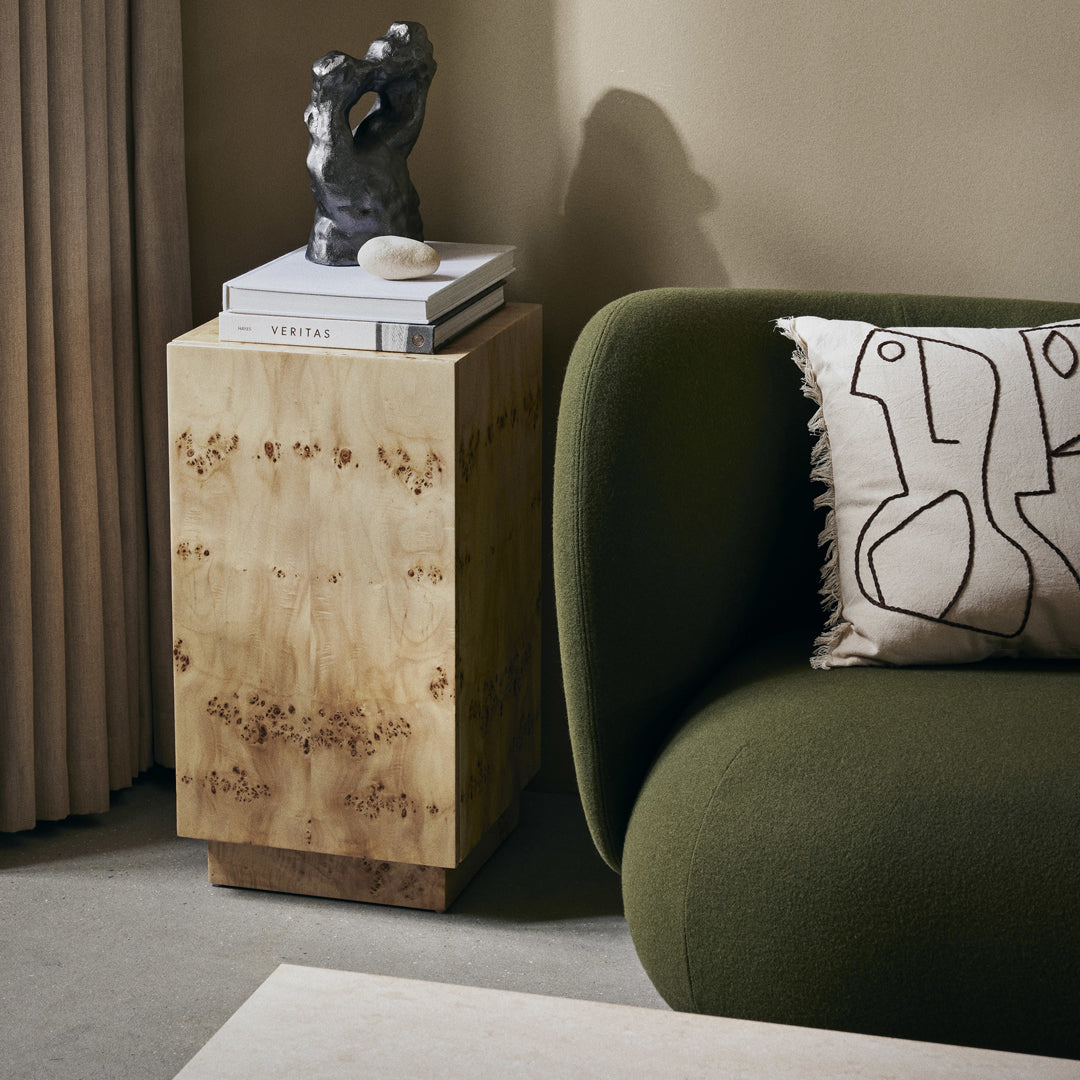 Ferm Living Burl Wood Side Table - Modern Accent Table for Living Room, Bedroom & Office Decor