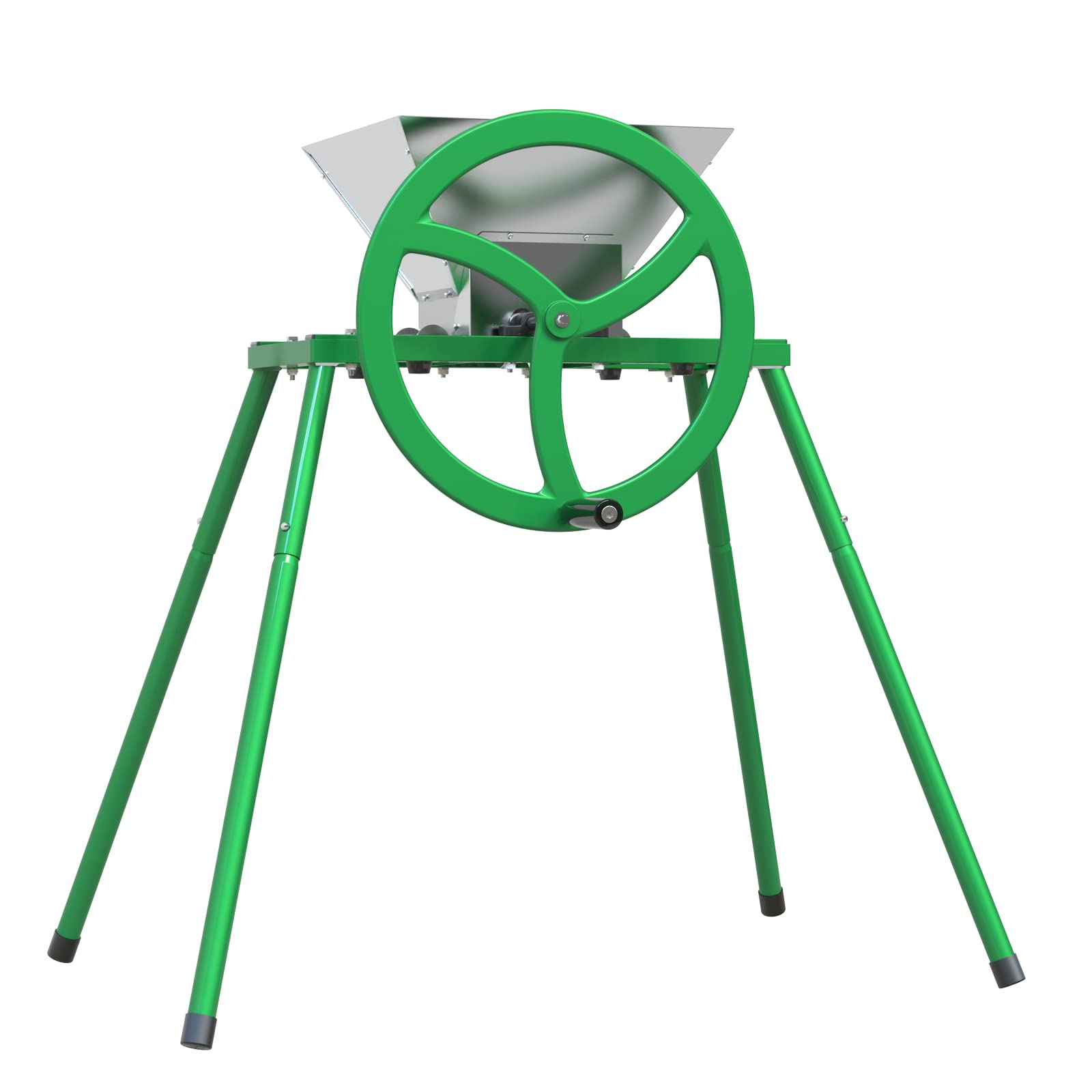 Stainless Steel Manual Fruit Crusher with Flywheel & Stand - 7L Apple Grinder for Wine, Cider & Juice Making - Perfect for Home Brewing, Winemaking & Fresh Fruit Processing