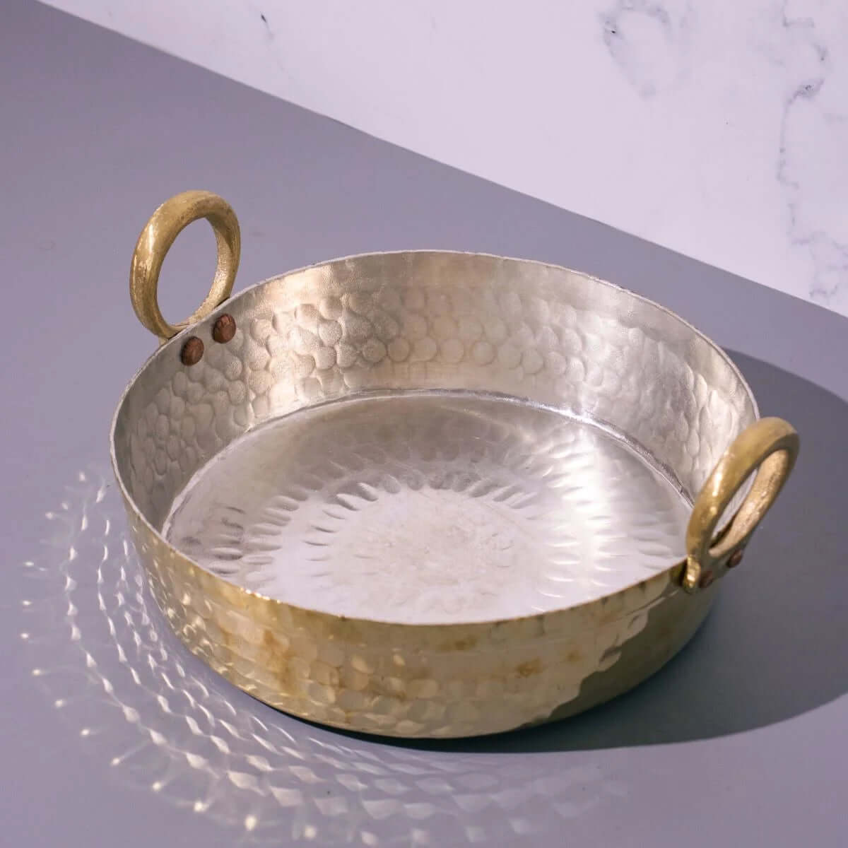 Premium Brass Jalebi Pan - Traditional Indian Sweet Cooking Pan for Jalebi, Funnel Cakes & More - Perfect for Home Baking & Festive Cooking