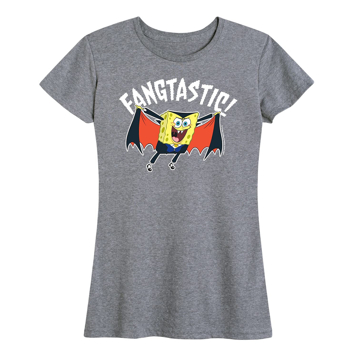HYBRID APPAREL Women's Spongebob Squarepants Fangastic Graphic T-Shirt - Short Sleeve Cotton Tee for Casual Wear, Cosplay & Pop Culture Fans