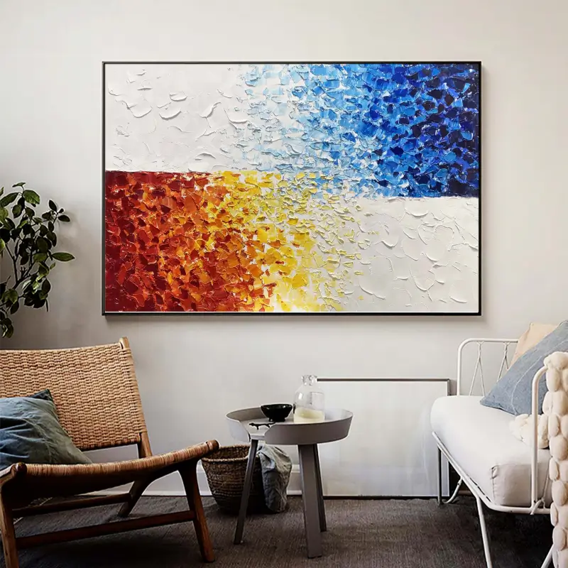 Flower and Tree Painting #FT029 - Handmade Canvas Wall Art for Home & Office Decor - Perfect for Living Room, Bedroom, and Office Spaces