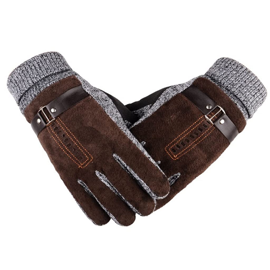 CCBUY 2021 Winter Warm Gloves for Men - Thickened Knit Mittens for Biking & Motorcycle Riding - One Size (Color: Black) - Perfect for Outdoor Sports, Commuting & Cold Weather Protection