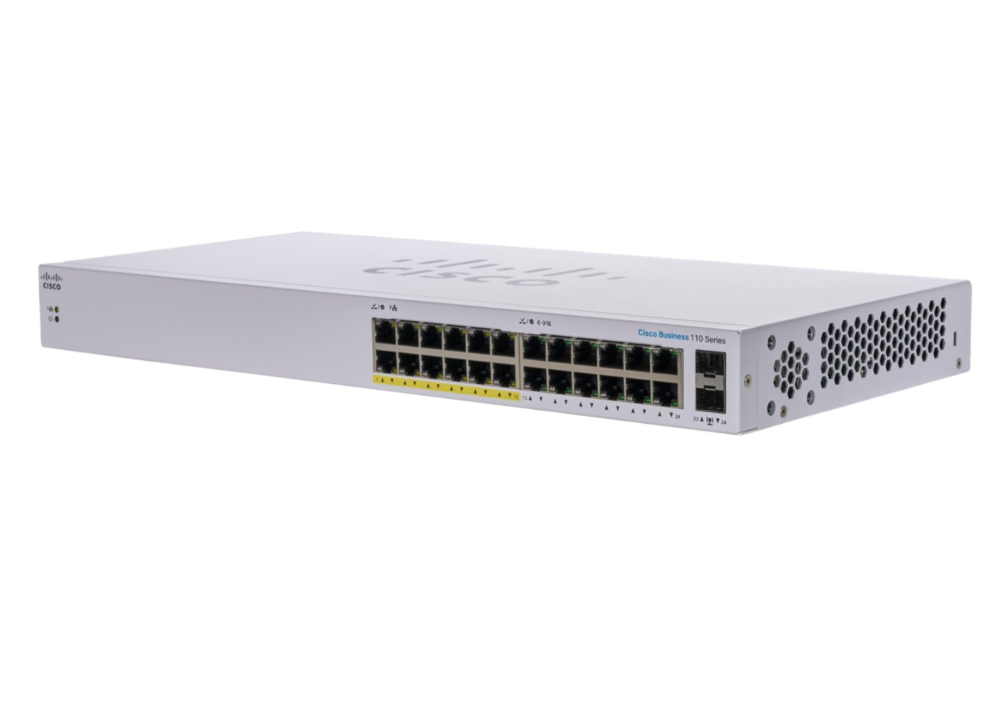 Cisco Business CBS110-24PP-D 24-Port Gigabit Ethernet Unmanaged Switch with Partial PoE & 2x1G SFP | Limited Lifetime Protection | Ideal for Small Business Networks & Home Office Setups (CBS110-24PP-D)