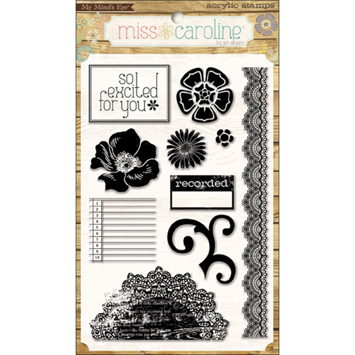Miss Caroline Collection Story Stamps by My Minds Eye - Scrapbooking & Card Making Supplies for DIY Crafts