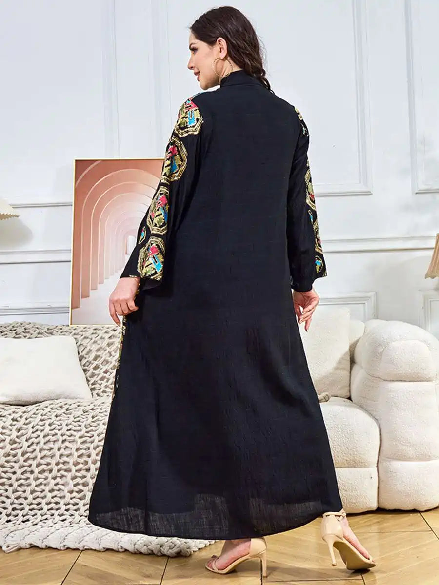 Elegant Sequins Eid Dress - Middle Eastern Arab Caftan Kaftan Dress #25391 for Women's Holiday Celebration & Special Occasions