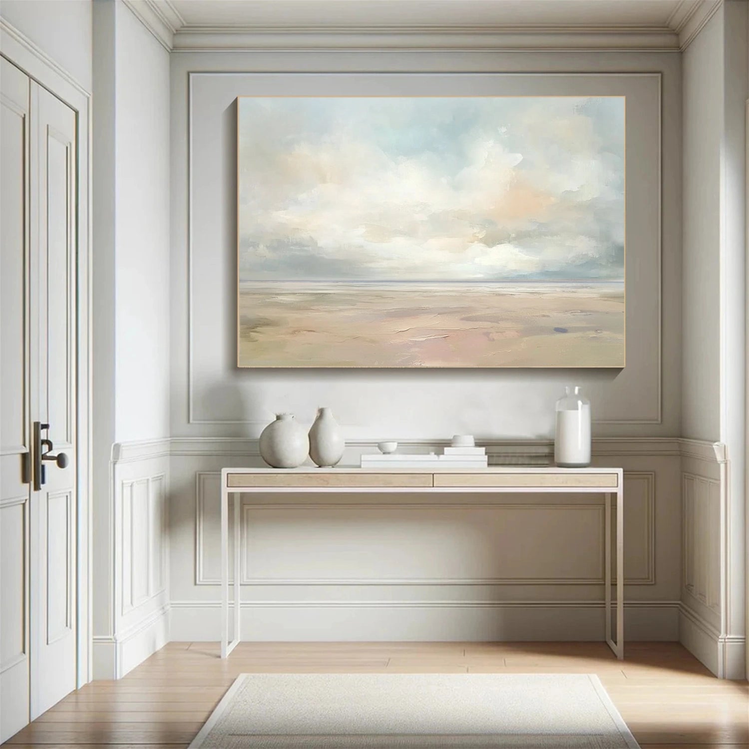 Ocean and Sky Painting #OS 234 - Handmade Canvas Wall Art for Home Decor, Office & Living Room - Serene Beach Landscape Artwork