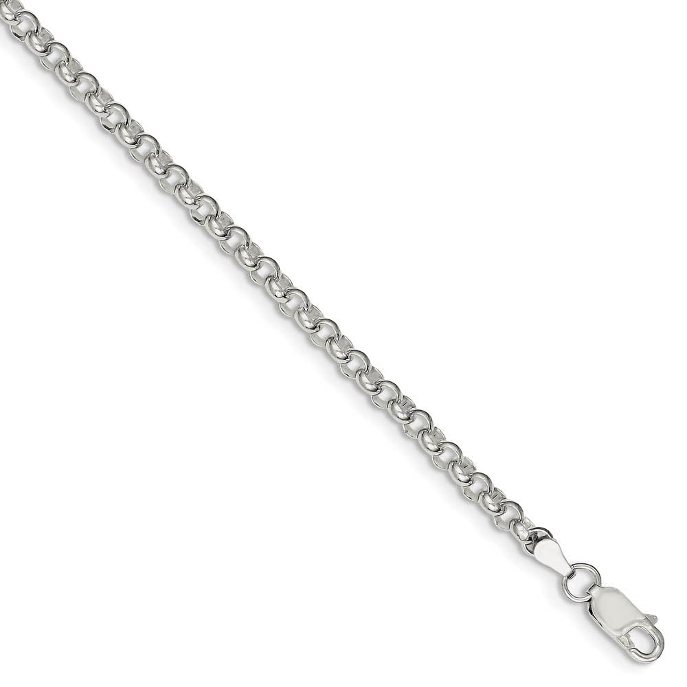Sterling Silver 4mm Rolo Chain Bracelet - Elegant & Durable for Daily Wear
