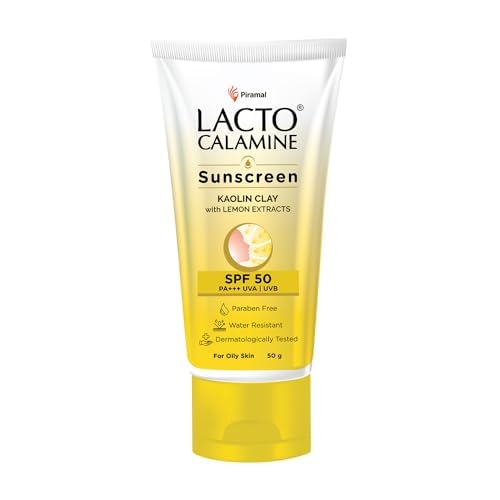 PP Sunscreen SPF 50 PA+++ for Oily Skin - UVA/UVB Protection with Kaolin Clay & Lemon Extract - 50g - Perfect for Beach, Outdoor Sports & Daily Sun Protection