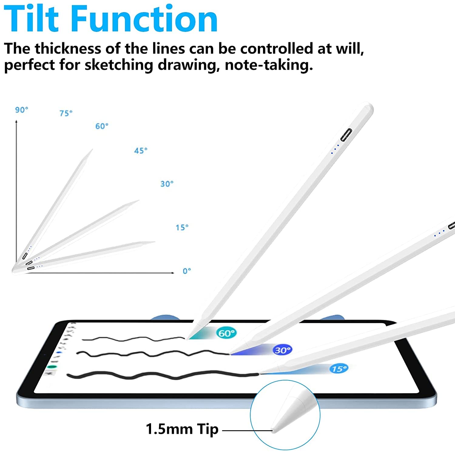 Premium Magnetic Touch Stylus Pen for iPad (2018-2024) - Tilt & Palm Rejection, Compatible with iPad Pro 11/12.9, iPad Air 3/4, iPad Mini 5/6 - Perfect for Drawing, Note-Taking & Digital Art