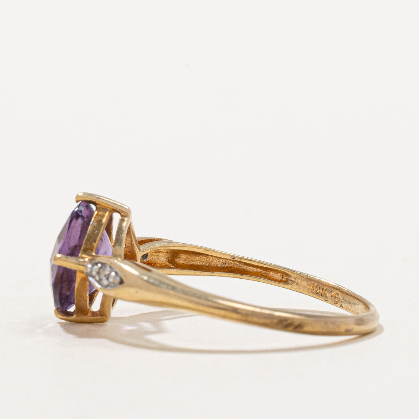 1.60ct Amethyst & 0.01ct Diamond Cocktail Ring - Size 6.75 | Elegant Purple Gemstone Jewelry for Women | Perfect for Evening Parties, Weddings & Special Occasions