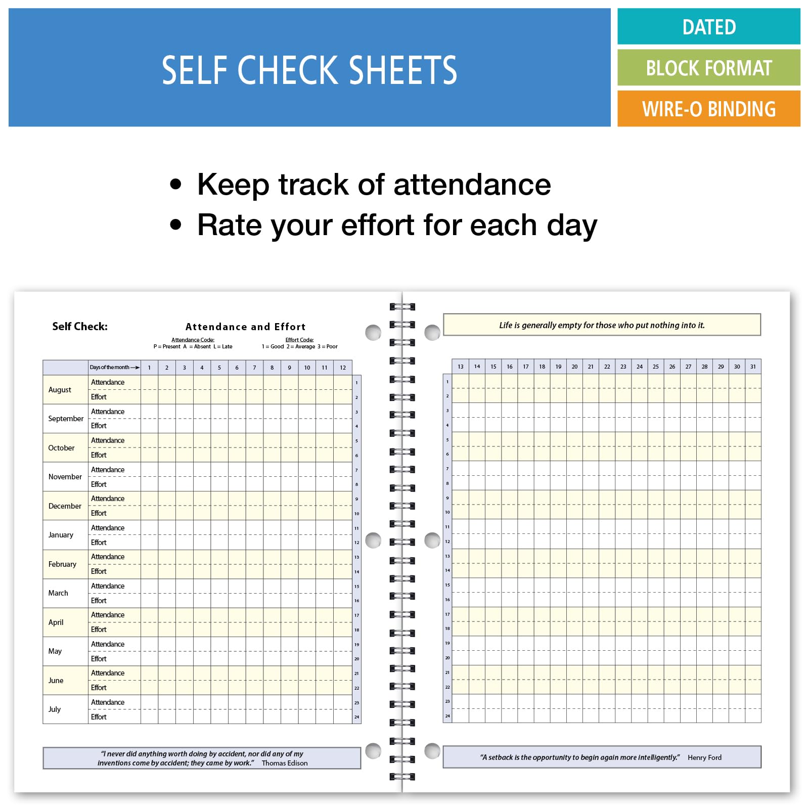 Elan Publishing Company 2024-2025 Academic Year Dated Student Planner - Middle & High School Organizer, August to June, Blue | Perfect for Homework Tracking, Class Schedules & Time Management