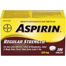 ASPIRIN Pain Reliever & Fever Reducer Tablets - 200 Count Bottle | Headache, Muscle Pain & Cold Relief | First Aid & Medicine Cabinet Essential