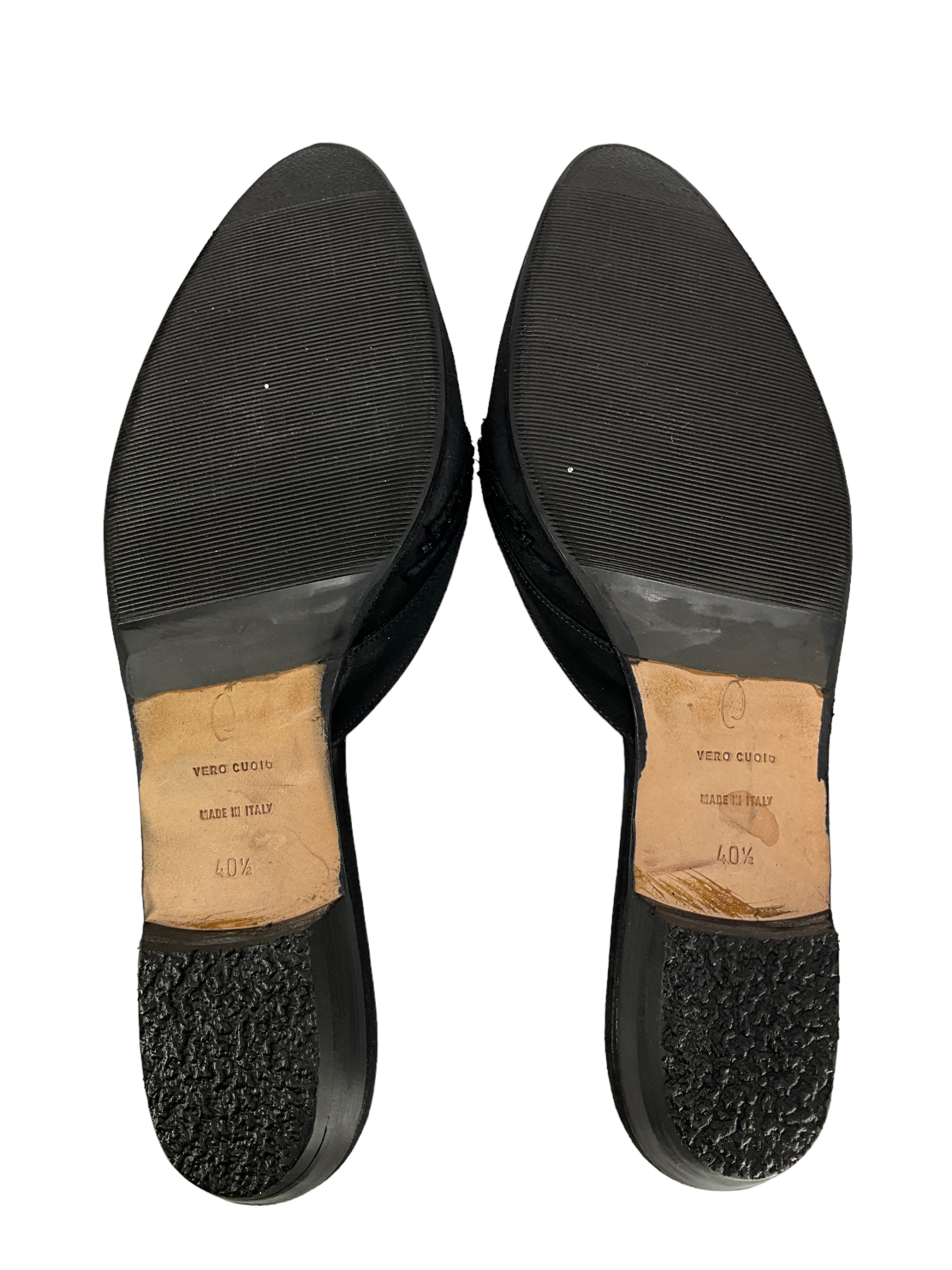 Oscar De La Renta Embroidered Leather Spanish Mules Women's Size 10.5 - Elegant Slip-On Shoes for Weddings, Parties & Special Occasions