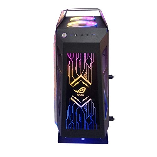YHMC HDZY ATKK Gaming PC Case - High Performance Computer Main Case for Internet Cafes & Home Gaming (Big Coffee Black Orange) | Perfect for Esports, Streaming & Multi-Tasking