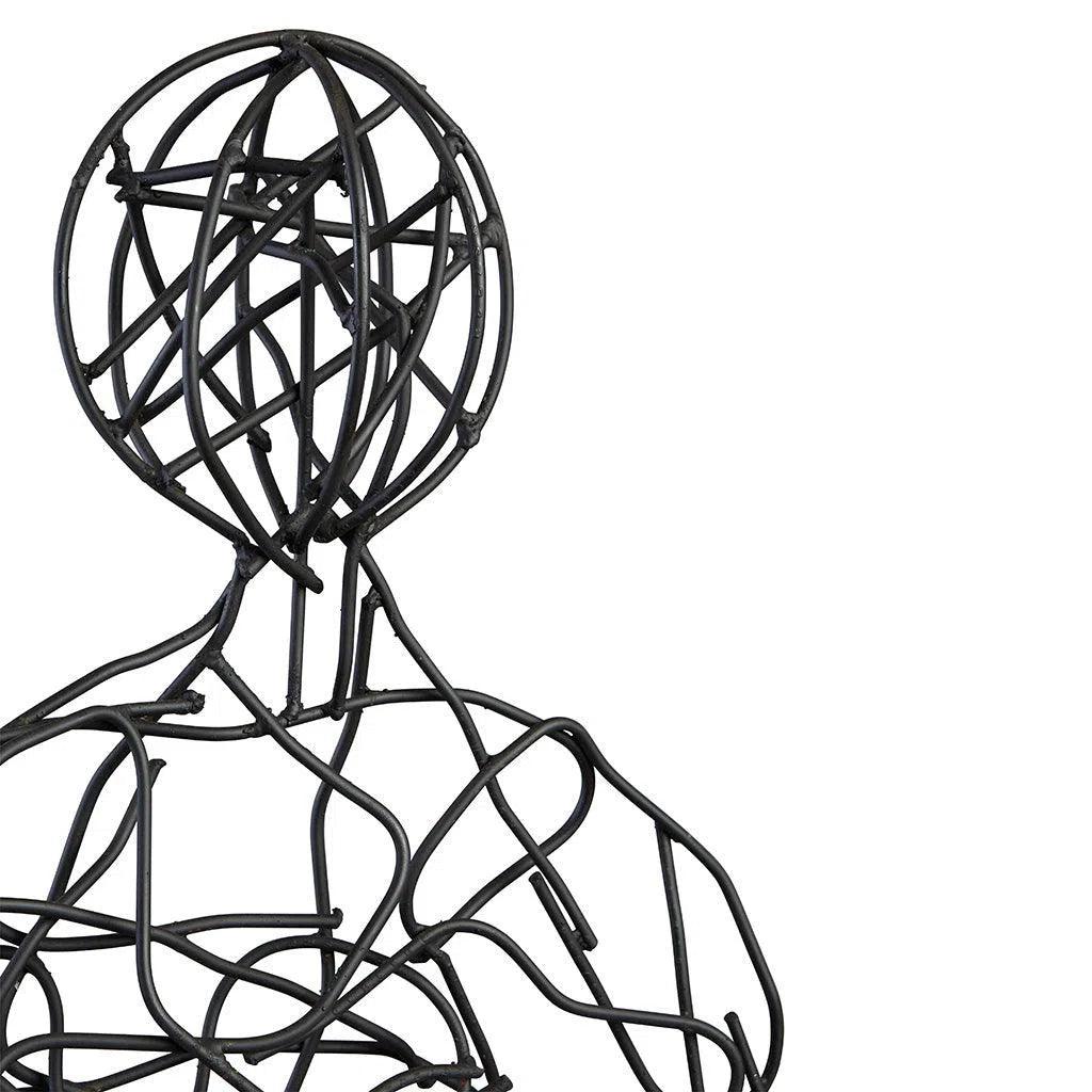 64-Piece Mister Metal Black Sculpture Set - Elegant Home & Office Decor for Modern Spaces | Perfect for Living Room, Bedroom, and Office Display