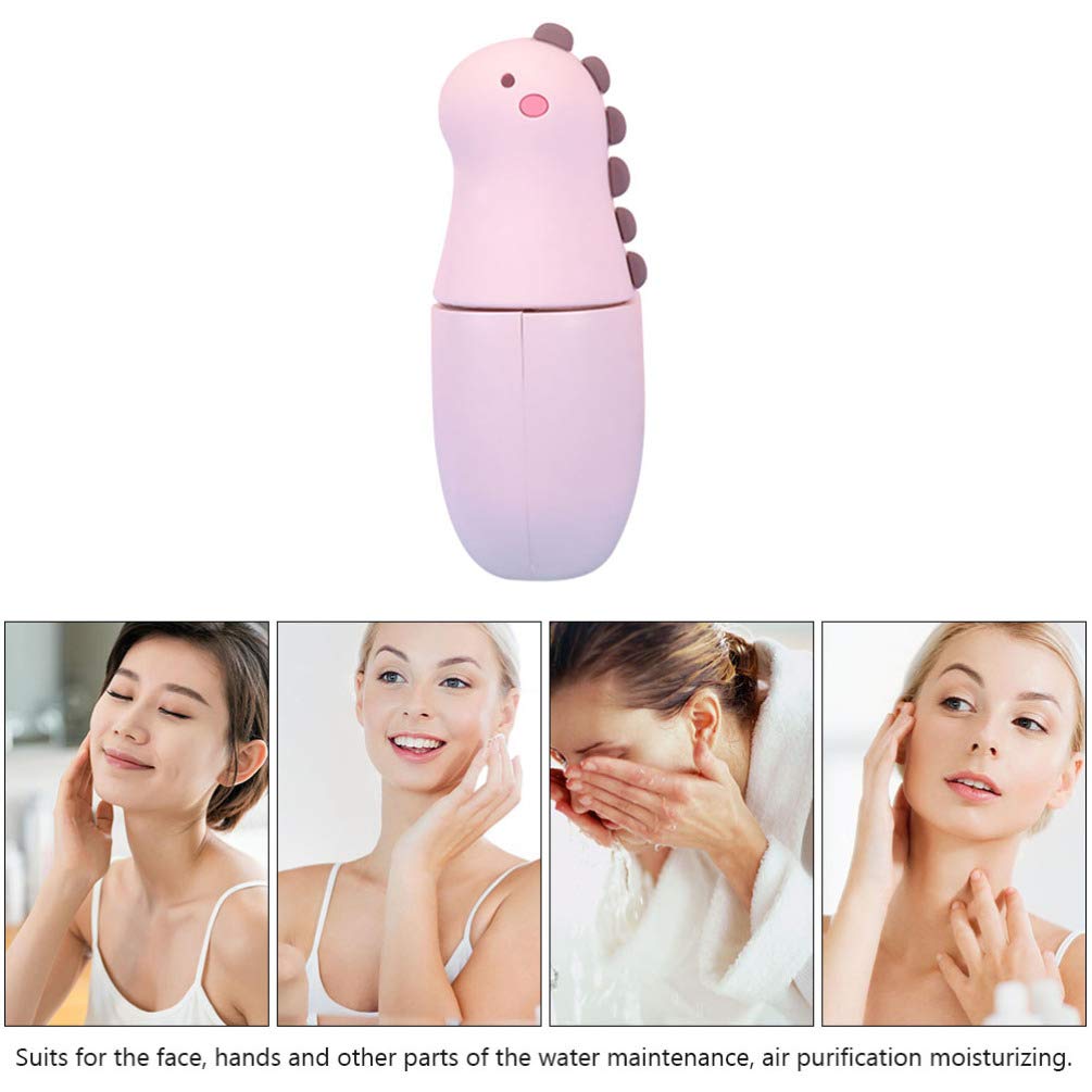 Healifty Mini Humidifier Facial Steamer - Portable USB Charging Ionic Face Mister for Skin Moisturizing | Travel-Friendly Handheld Humidifier with Cute Cartoon Design | Perfect for Home, Office & On-the-Go Skincare