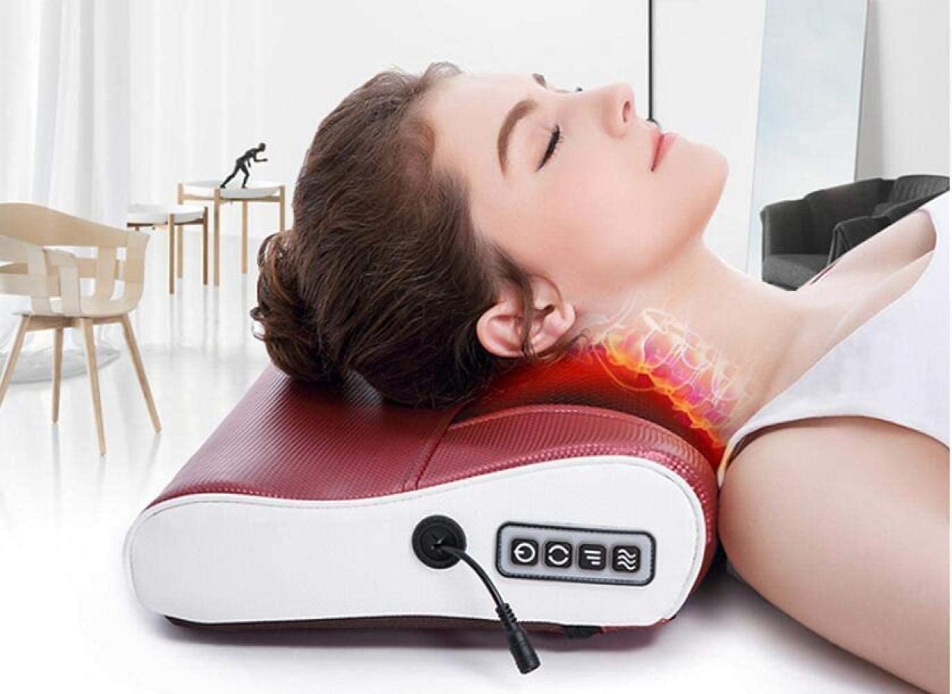 Deep-Kneading Neck Massager Pillow with Heat - Shoulder, Back & Waist Pain Relief - Multi-Functional Massage for Home, Office & Car Use - Perfect for Stress Relief & Muscle Relaxation After Work or Travel