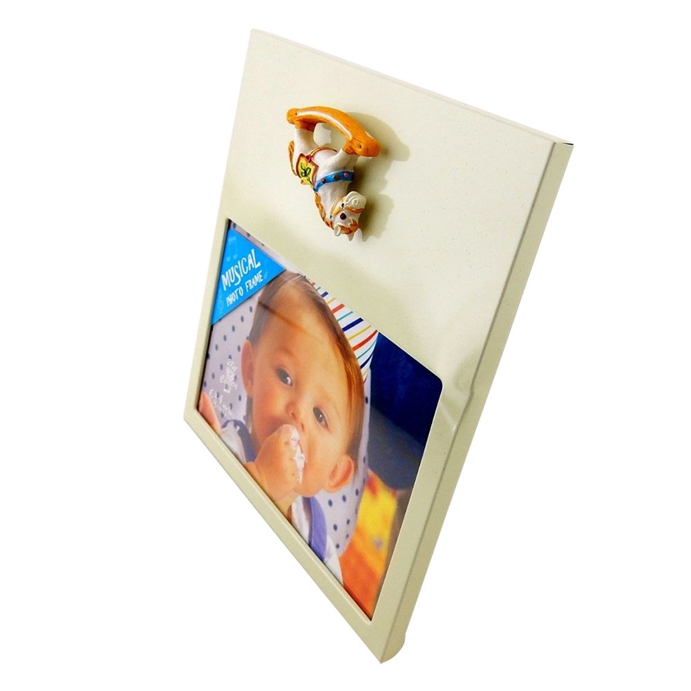 Musical Rocking Horse Photo Frame - Nursery Decor & Keepsake Gift for Baby Showers