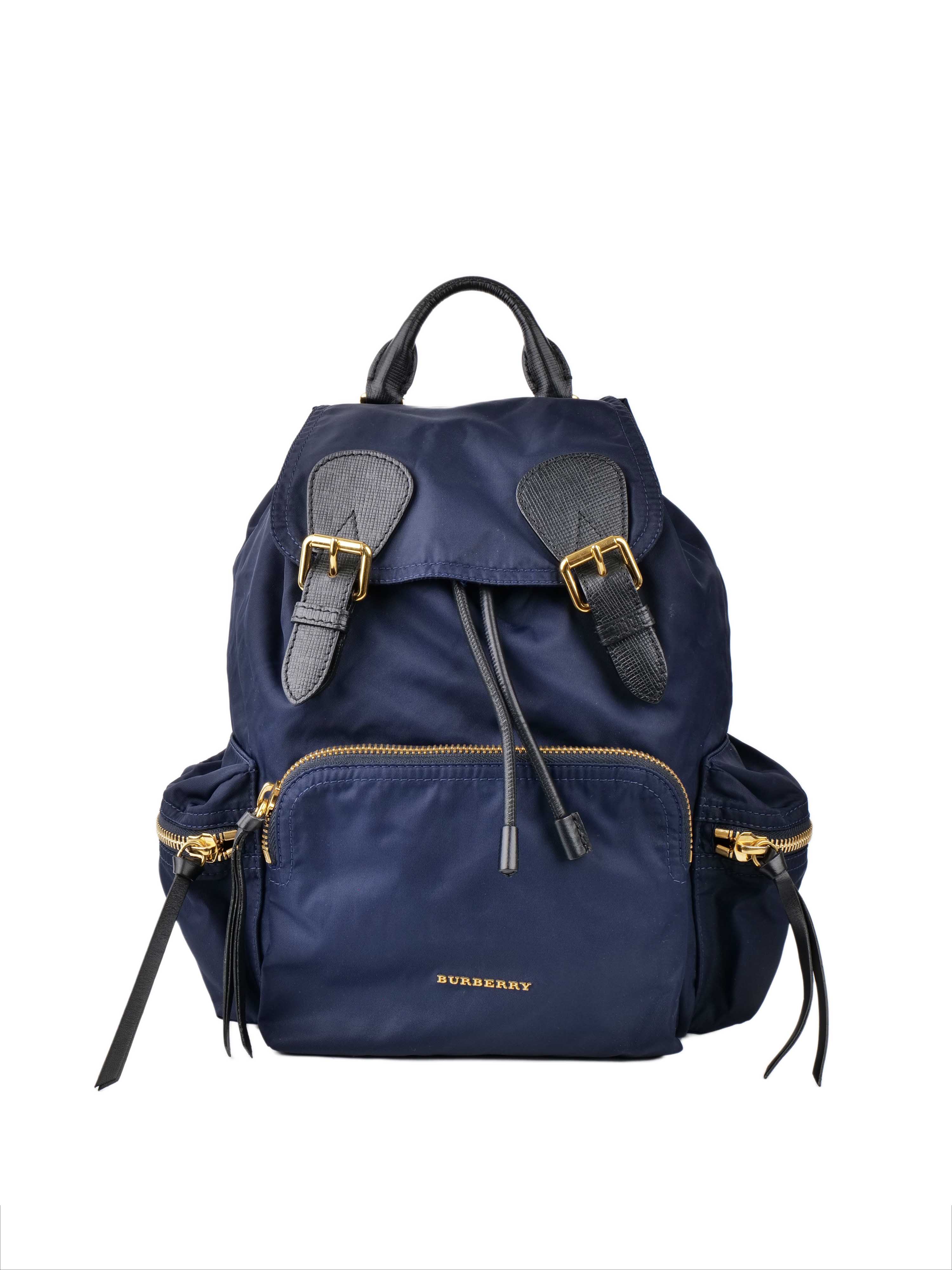 Burberry Navy Nylon Backpack for Men & Women | Waterproof Travel Backpack | Stylish Laptop Bag for Work, School & Outdoor Adventures