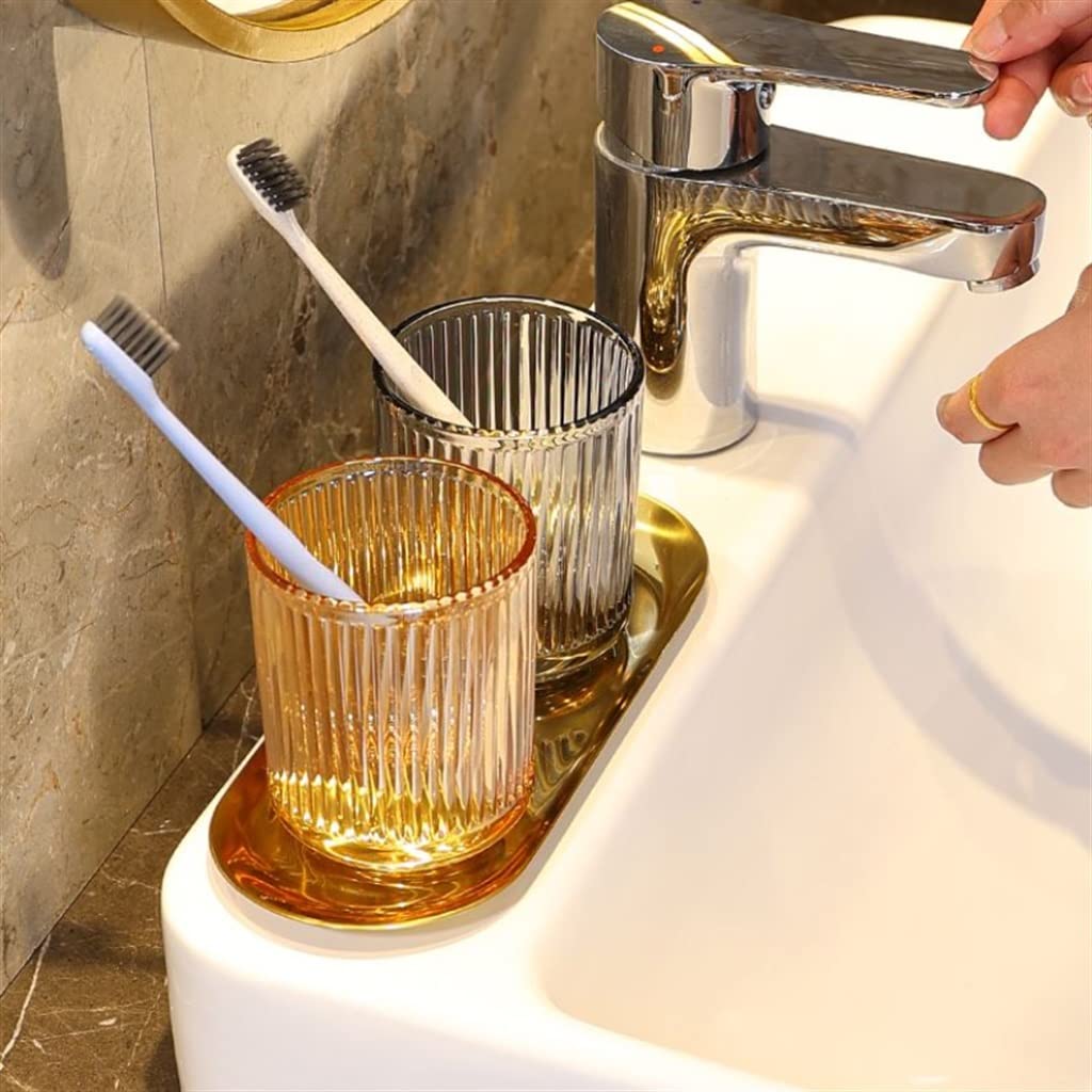 Couple's Toothbrush Holder Set - Dual Toothbrush & Mouthwash Cup for Bathroom Countertop - Perfect for Couples Sharing Bathroom Essentials