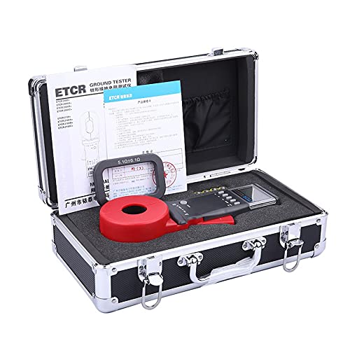 ETCR2100A+ Digital Clamp-On Earth Resistance Tester - Portable Ground Resistance Meter for Electrical Systems (Black) | Ideal for Electricians, Industrial Maintenance & Power Grid Testing