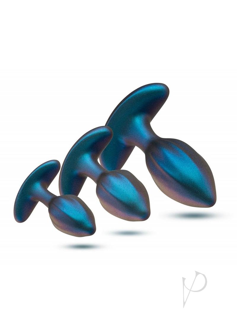 Premium Silicone Anal Plug Kit with Remote Control - Matrix Cosmos Plug Set for Beginners & Advanced Users - Perfect for Couples Play, Solo Exploration & BDSM Adventures (Lunar Blue)