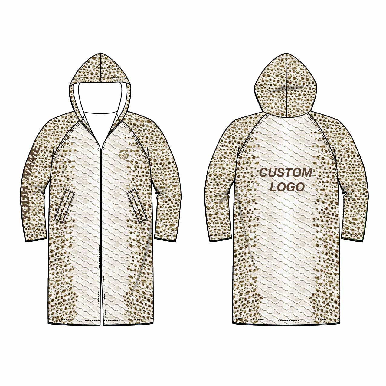 Leopard Shark Print Waterproof Adventure Parka Jacket for Men & Women - Outdoor Hiking, Camping, Fishing & Winter Sports