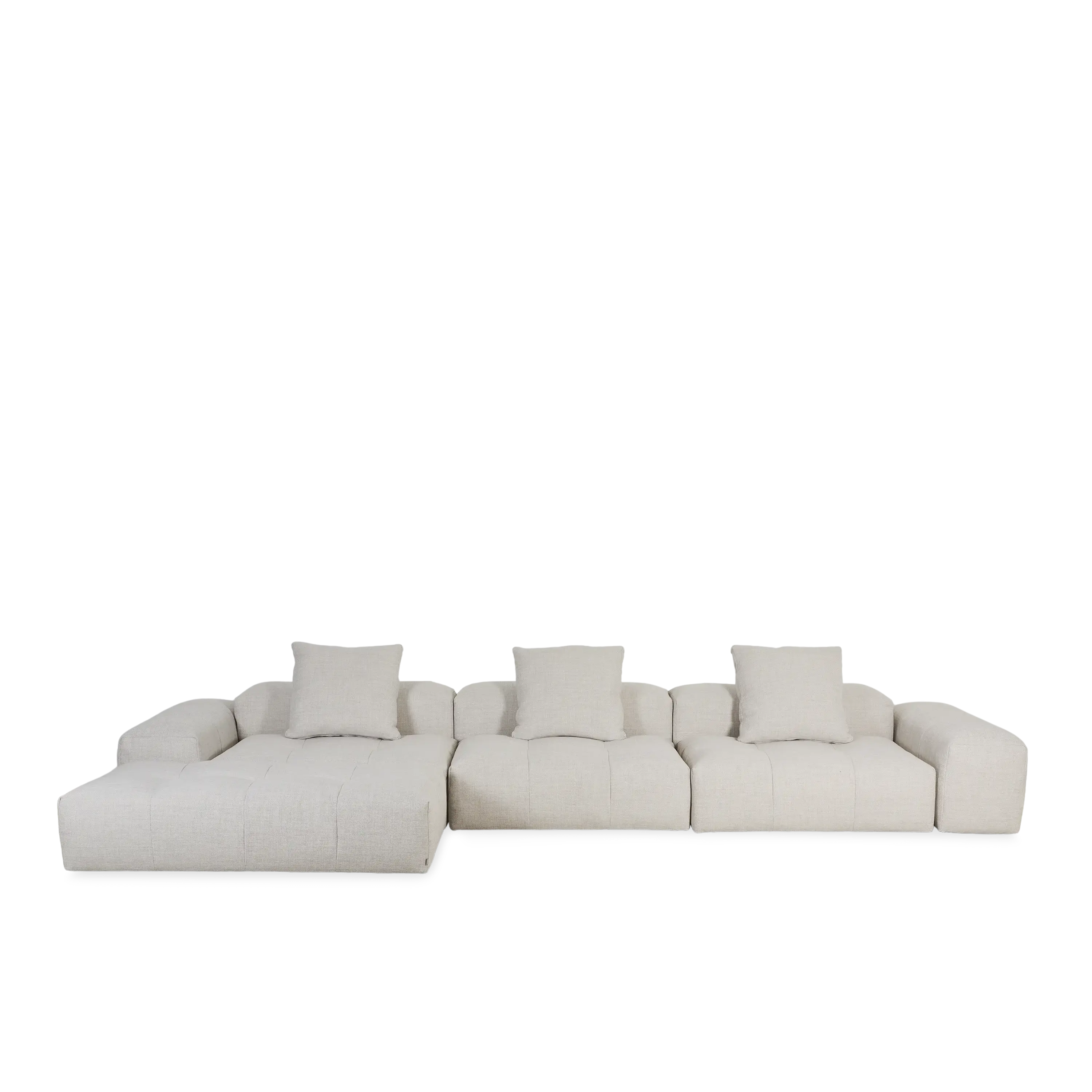 Modern L-Shaped Pixel Sectional Sofa with Reversible Chaise - Comfortable Fabric Upholstery for Living Room, Family Room, or Home Theater