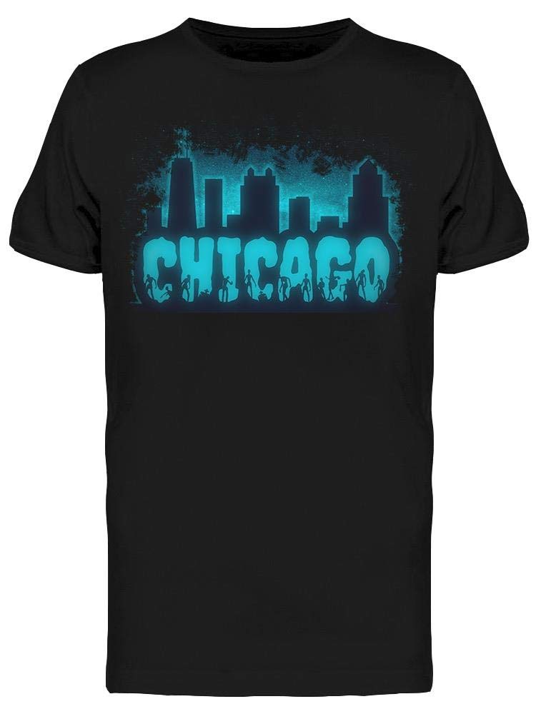 Chicago Zombie Silhouette T-Shirt for Men | Horror Graphic Tee | Casual Streetwear & Halloween Costume