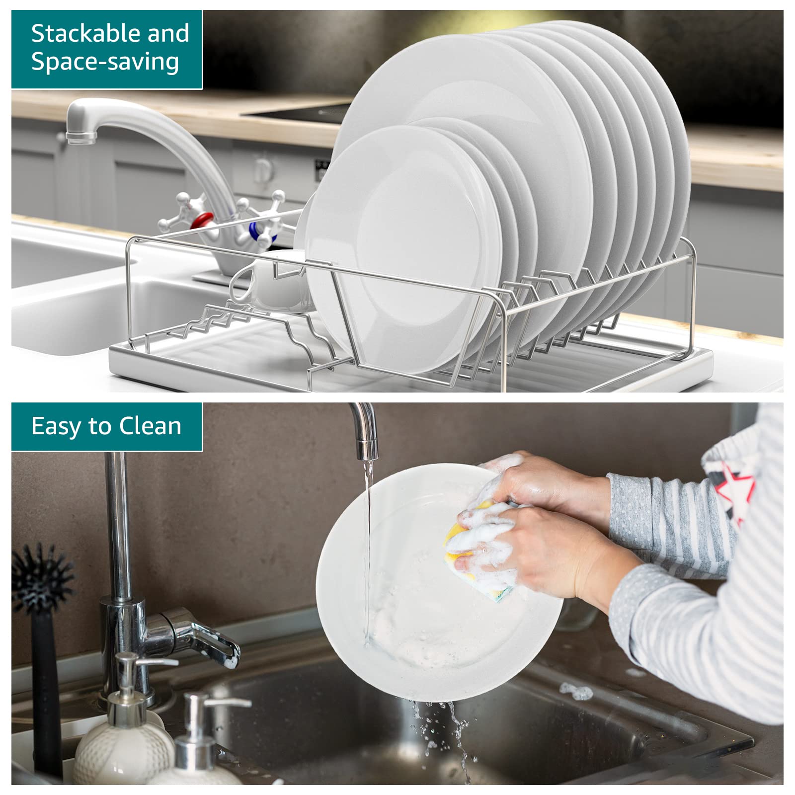 HomeElves 18-Piece Opal Glass Dinnerware Set for 6 - Lightweight, Chip-Resistant Plates & Bowls - Dishwasher & Microwave Safe - Perfect for Family Dinners, Parties, and Everyday Use