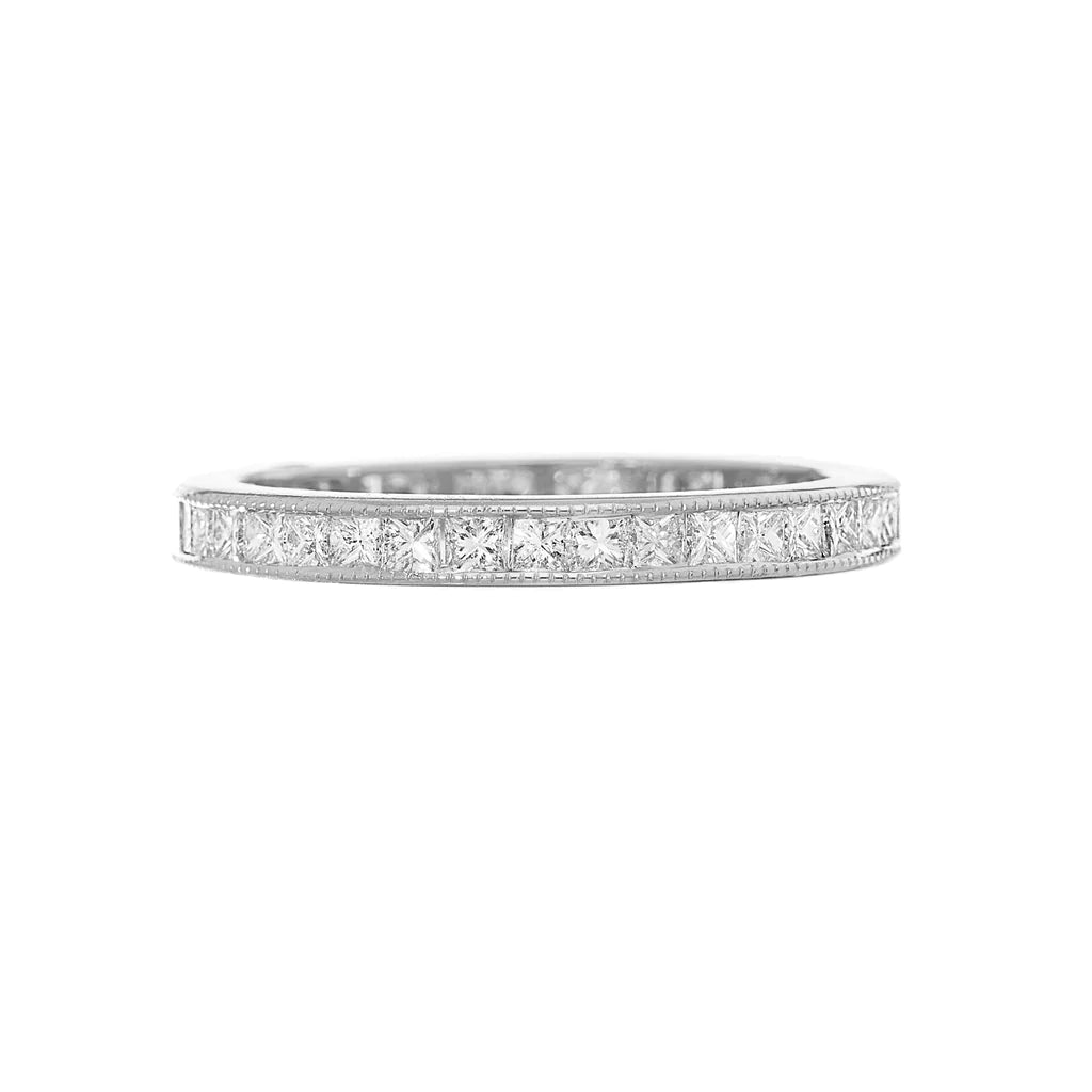 Princess Cut Diamond Band Ring for Women - Elegant Wedding, Engagement & Anniversary Jewelry Gift - Perfect for Special Occasions & Everyday Wear