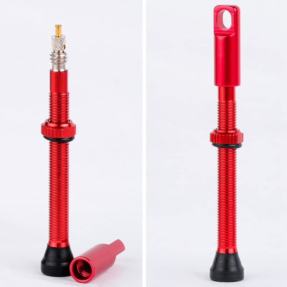 Zcargel 2 Pack Presta Valve Stems - Aluminum Alloy Tubeless Bike Valve Stems with 24mm Length & Valve Cover - Universal French Bike Valves Kit for Road & Mountain Bikes - Perfect for Tire Repair & Maintenance