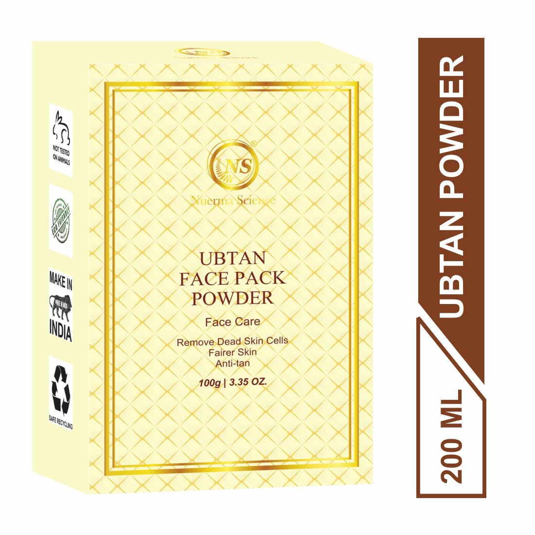 Nuerma Science Ubtan Face & Body Scrub for Hyperpigmentation & Dark Spots - Ayurvedic Brightening Treatment with Saffron, Kumkumadi, Rose Petal, Turmeric & Orange Peel | 100% Natural Formula (100g) | Perfect for Daily Glow Routine & Bridal Skincare Preparation
