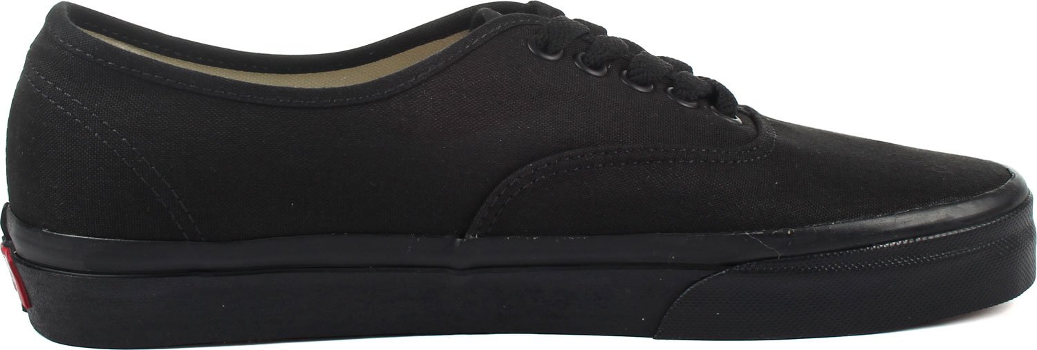 Vans Authentic Unisex Sneakers for Men & Women - Classic Black/Black Canvas Low-Top Shoes for Casual Wear, Skateboarding & Street Style