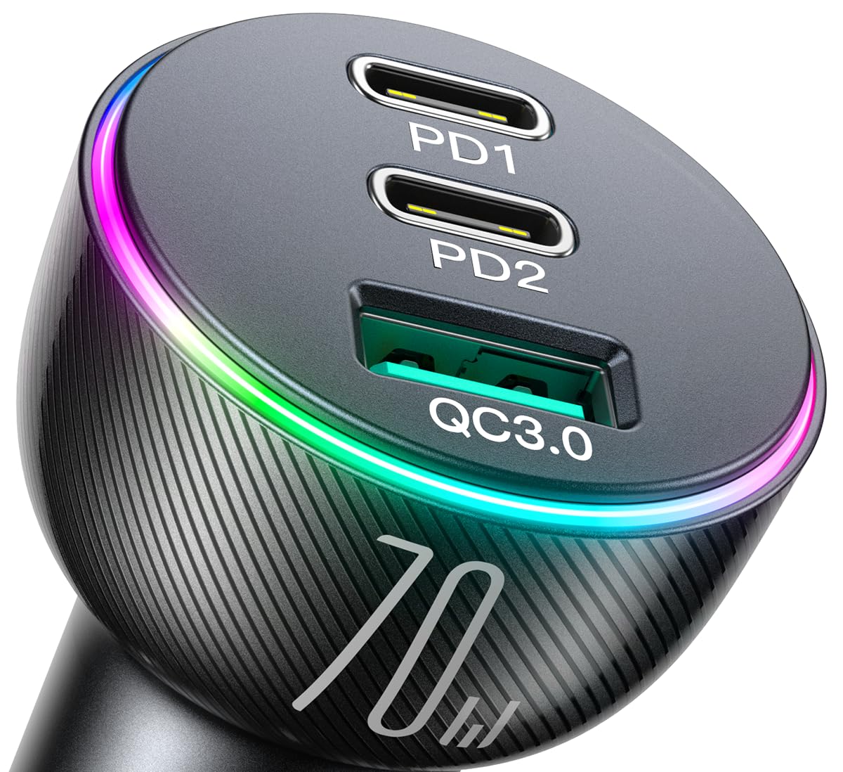 JOYROOM 70W USB C Car Charger Fast Charging - Dual PD 35W & QC3.0 Ports - Compatible with iPhone 16 Pro Max/15/14, iPad Pro, Samsung Galaxy S24/S23/S22, Google Pixel - Perfect for Road Trips & Long Drives