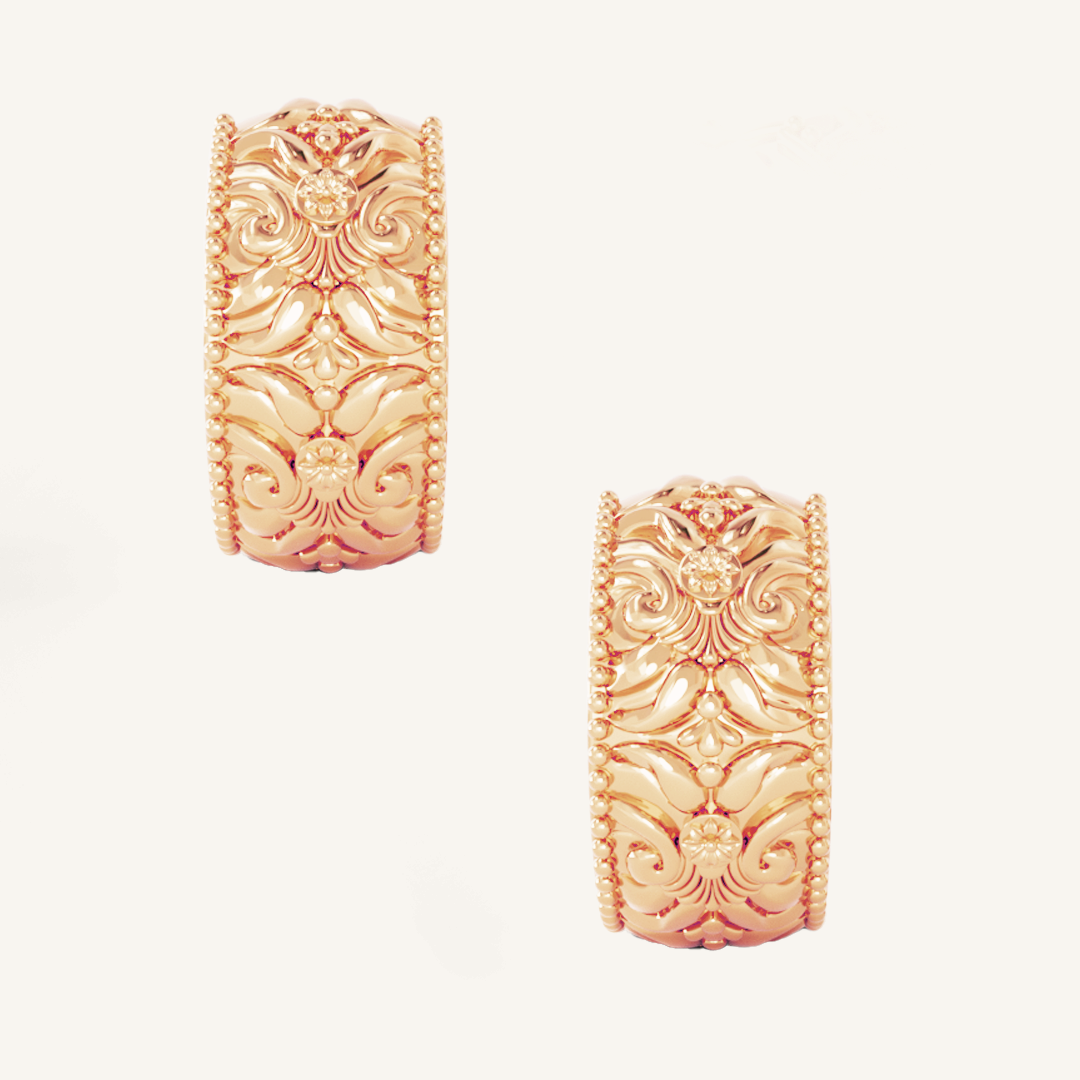Palais Statement Hoops - Elegant Gold-Tone Earrings for Women | Perfect for Parties, Weddings & Special Occasions