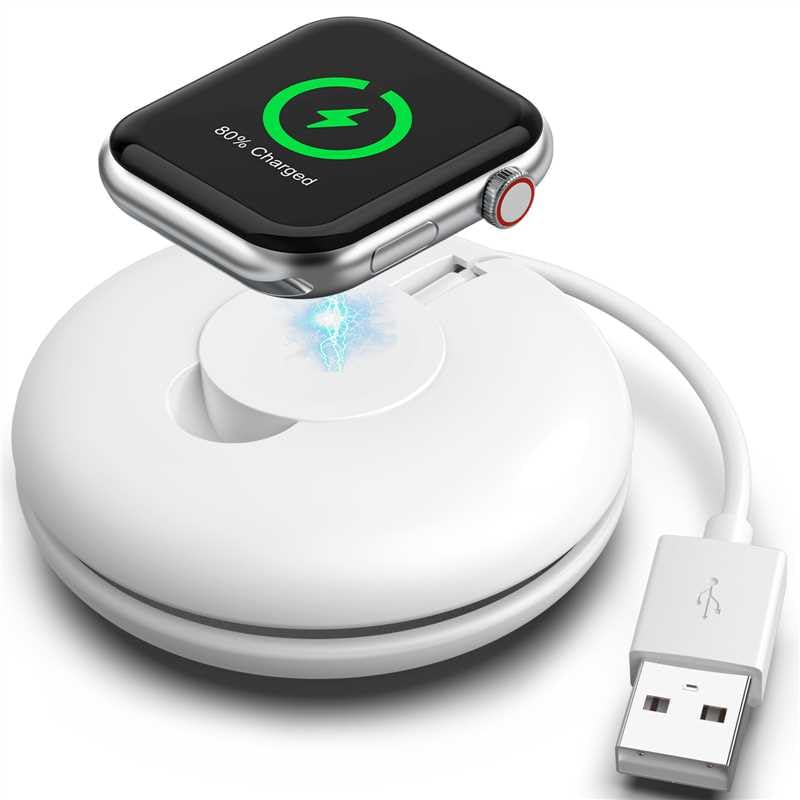 2-Pack Apple Watch Charger with 6.6ft USB-A Cable | Portable Charging Case Included | Compatible with All Apple Watch Series | Perfect for Travel, Gym & Daily Use