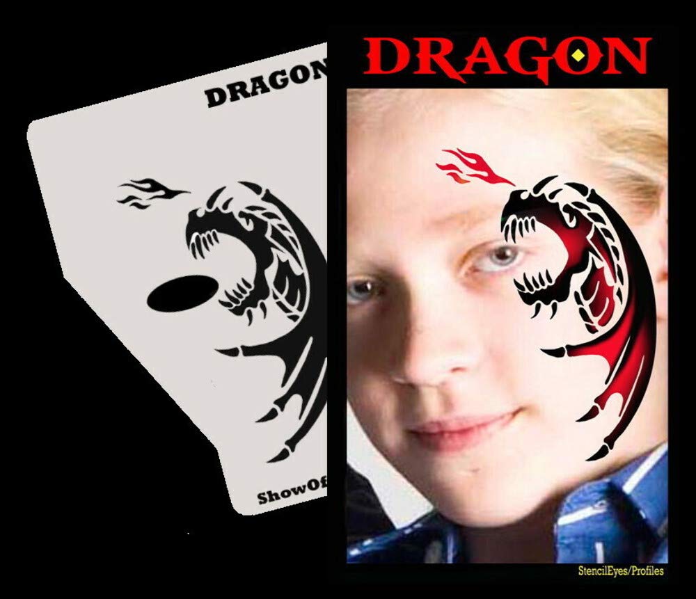Dragon Face Painting Stencil - Eyes Profile for Halloween & Cosplay