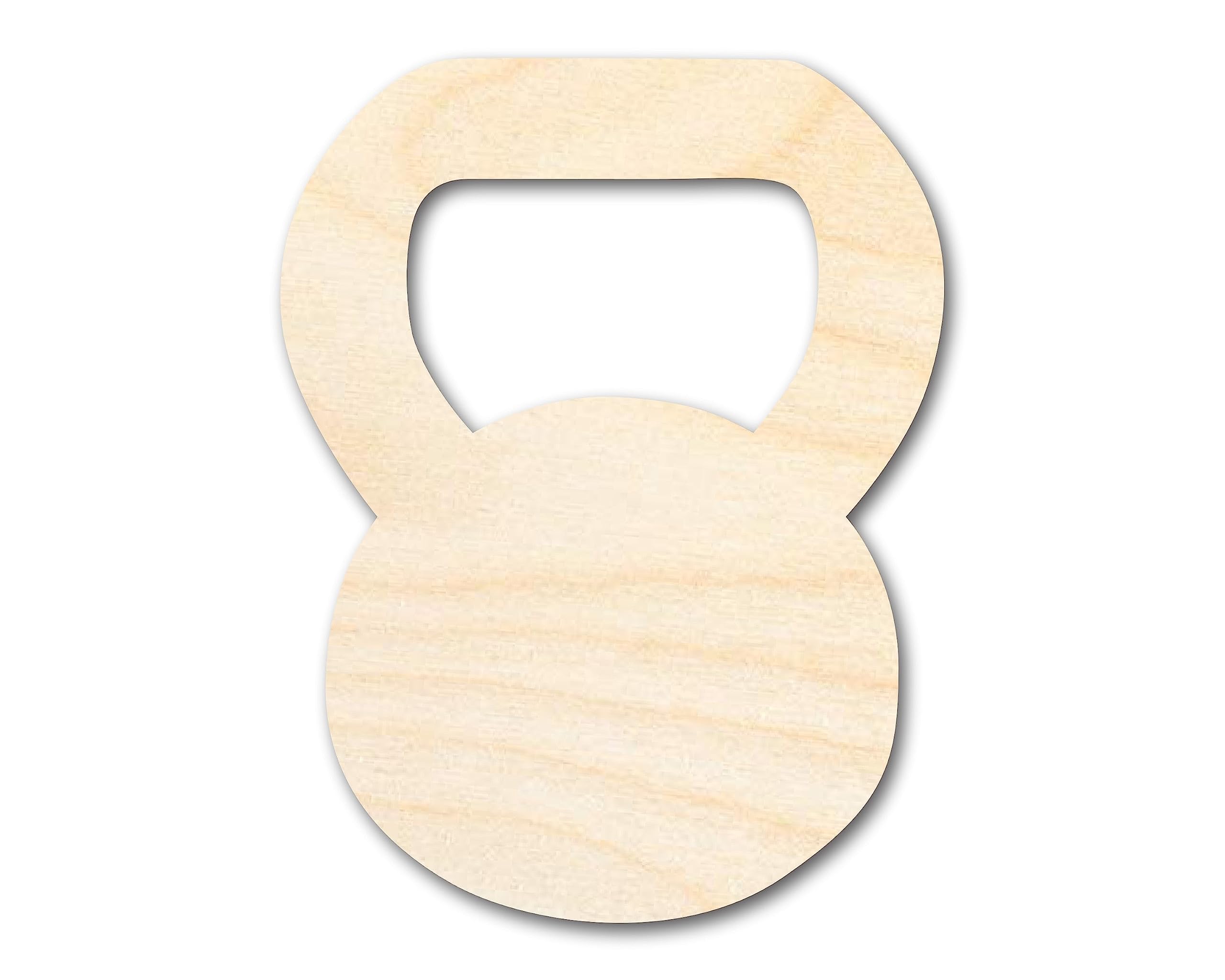 Unfinished Wood Kettlebell Shape - DIY Fitness Craft Cutout for Home Gym Decor (8