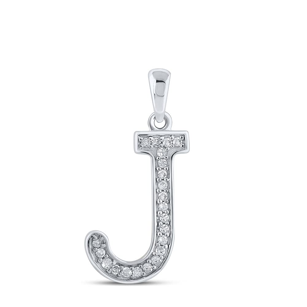10K White Gold Diamond Initial 