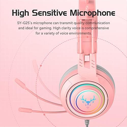 Best Wireless Gaming Headset for PS5, PS4, PC, Xbox One - Noise Cancelling Over-Ear Headphones with Mic, LED Lights, Deep Bass & Surround Sound - Comfortable Memory Foam Earmuffs for PC, Mac, Nintendo Switch (Purple Antlers) - Perfect for Competitive Gaming, Streaming & Late-Night Sessions