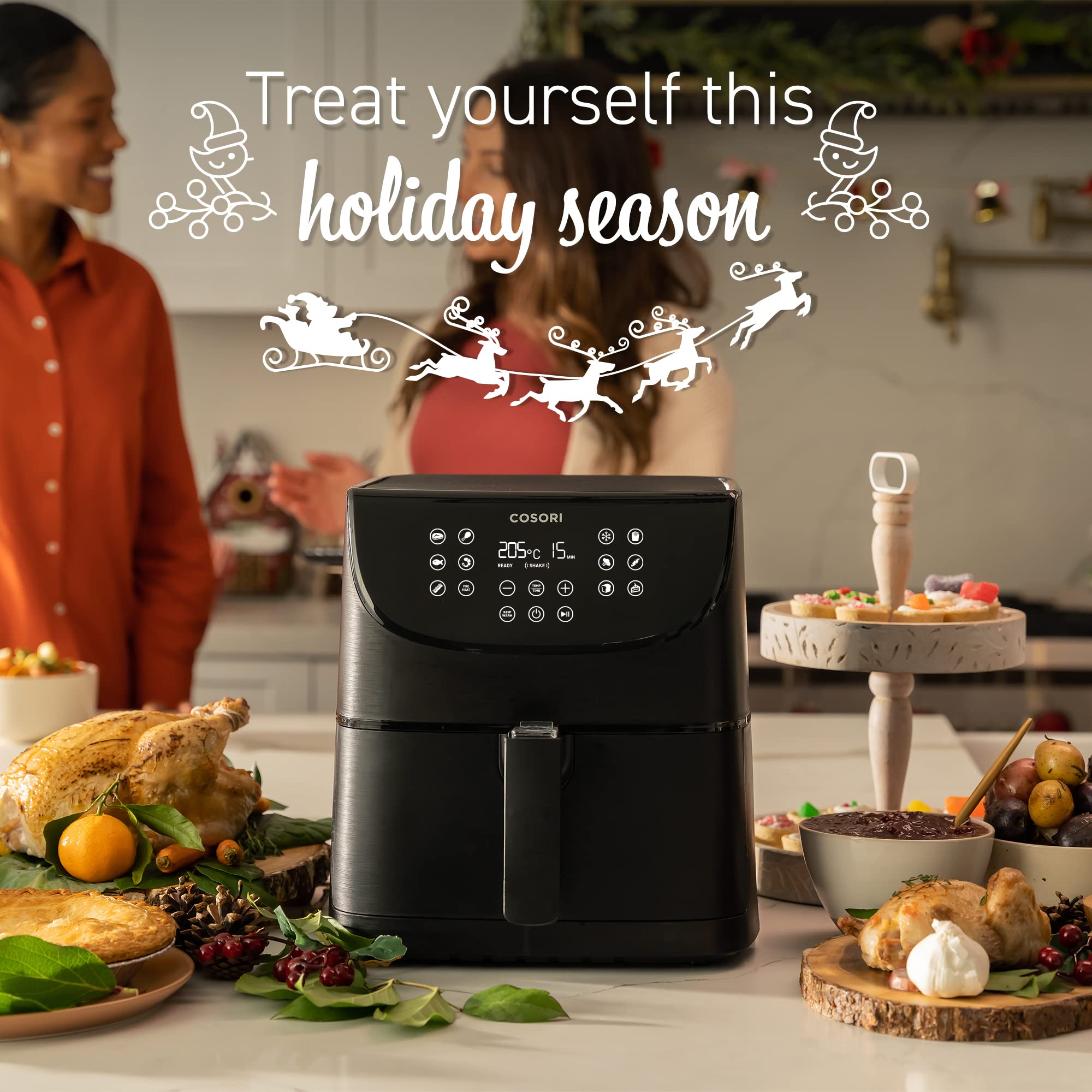 COSORI Air Fryer Oven 3.5L with Rapid Air Circulation Technology - 11 Presets, Digital Touchscreen, Nonstick Basket & Shake Reminder - Includes 100 Recipe Cookbook - Perfect for Healthy Cooking, Meal Prep & Family Dinners (1500W)