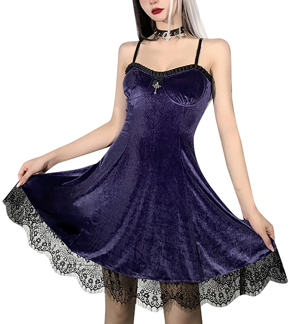 Gothic Lolita Dress for Women - Black & Red Long Sleeve Lolita Style Dress with Tights, Plus Size Options | Perfect for Cosplay, Halloween, and Gothic Fashion Events